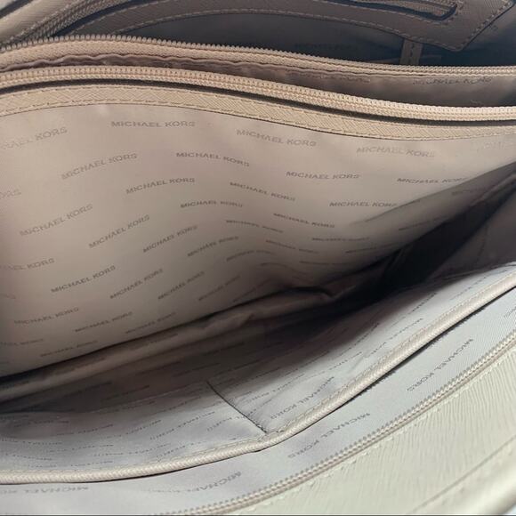 Michael Kors Jet Set Large Zip Top Travel Tote Light Grey - Minimalist Commute - Picture 14 of 16